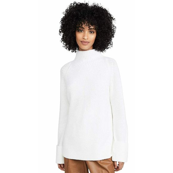 Vince Sweater Mix Stitch Funnel Neck Long Slv Wool - Picture 6 of 12